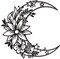 14"X13.5" Black Boho Large Floral Moon and Star Phase Wall signs